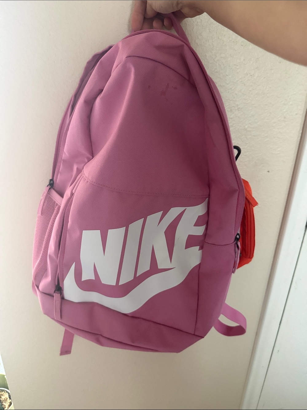 Nike Pink Logo Backpack with Accent Pocket
